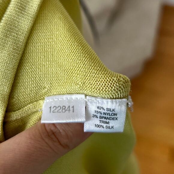 Ann Taylor Y2K Lime Green Silk Blend Ruffle Wrap Tank Top - Picture 5 of 6